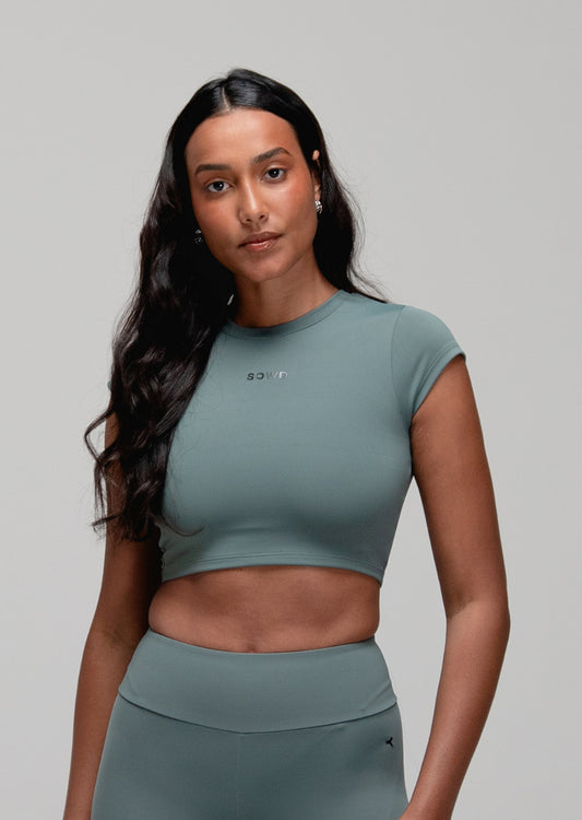 Blusa Cropped Ready Verde Jade