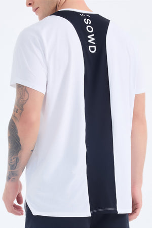 Camiseta Masculina Branca Com Costas Pretas